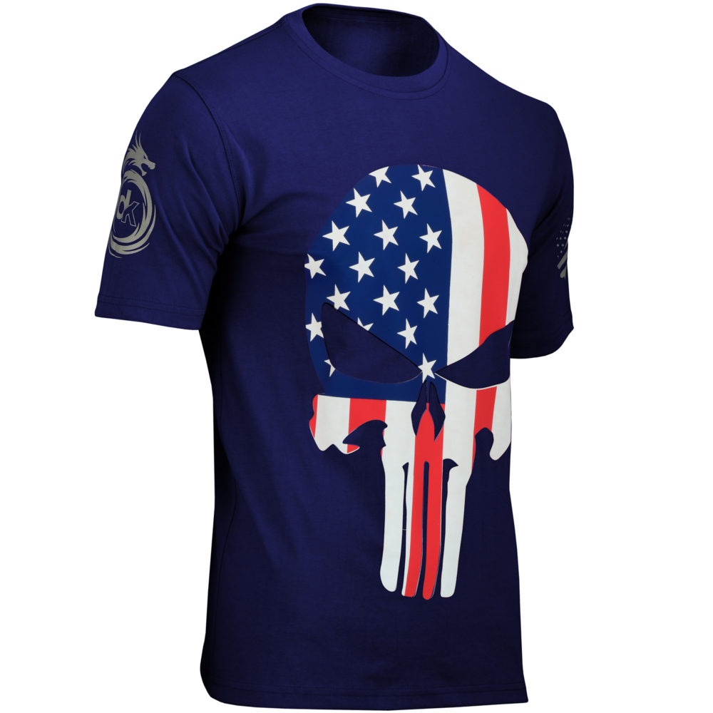 Navy Blue Skull T-Shirts Americana Skull