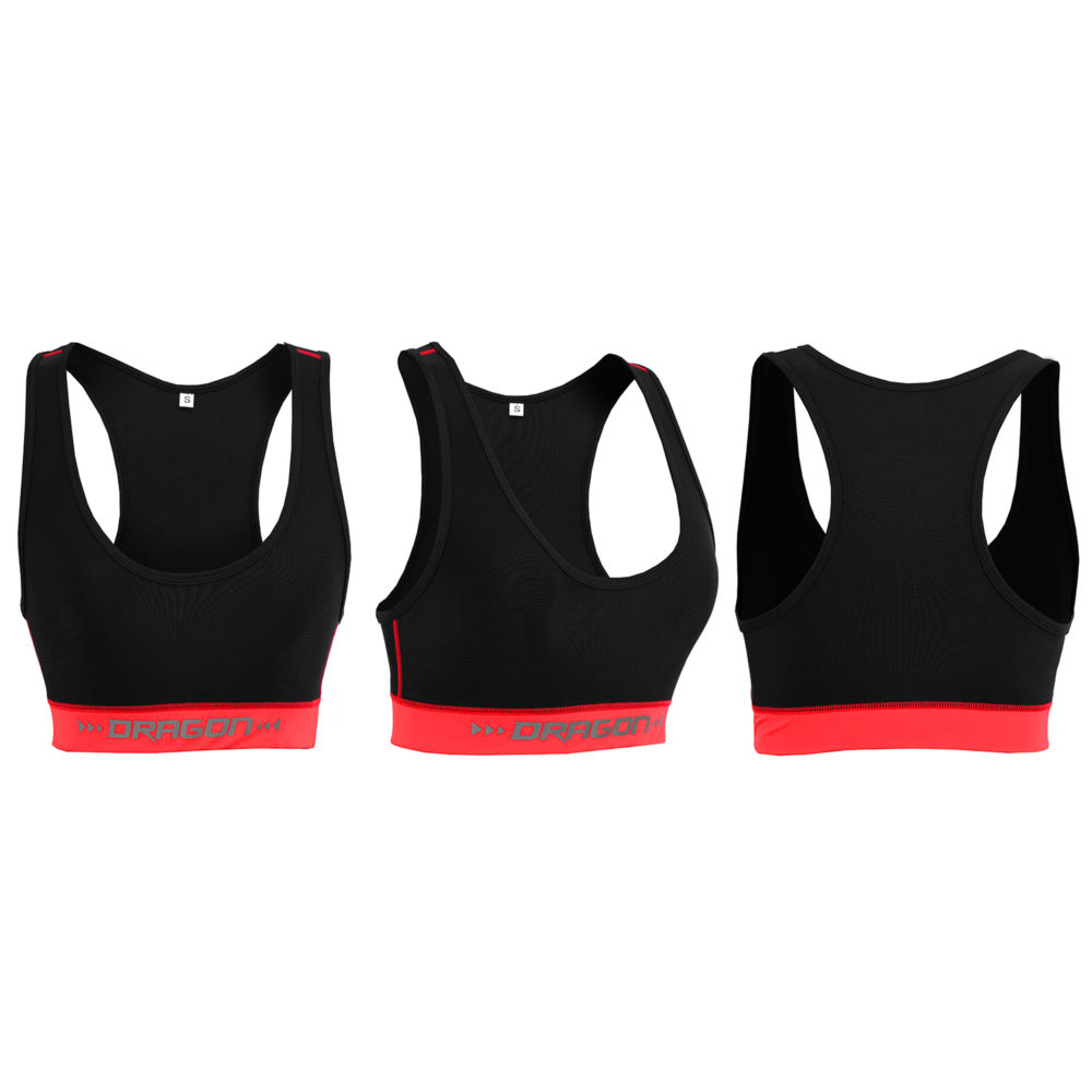 Dragon Women high Support Seamless Padded Sports Bra Red Color